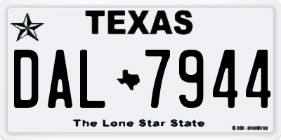 TX license plate DAL7944
