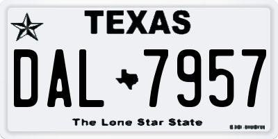 TX license plate DAL7957