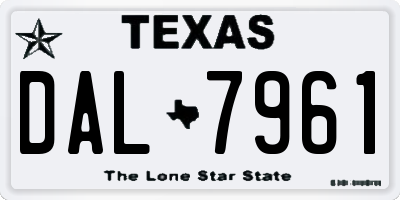 TX license plate DAL7961