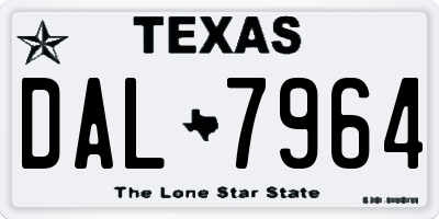 TX license plate DAL7964