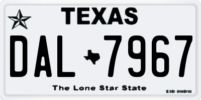 TX license plate DAL7967