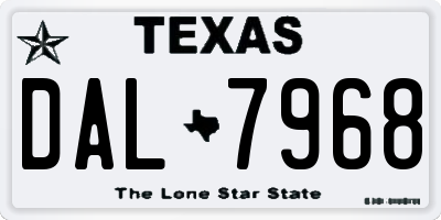 TX license plate DAL7968