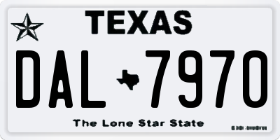 TX license plate DAL7970