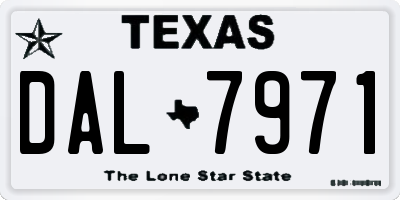 TX license plate DAL7971