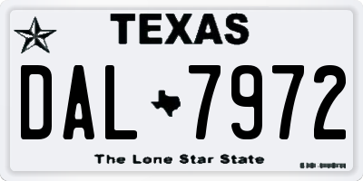 TX license plate DAL7972