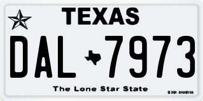 TX license plate DAL7973
