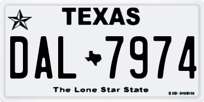 TX license plate DAL7974
