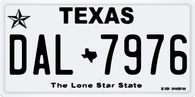 TX license plate DAL7976