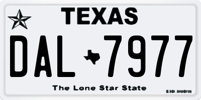 TX license plate DAL7977