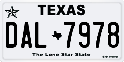 TX license plate DAL7978