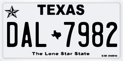 TX license plate DAL7982