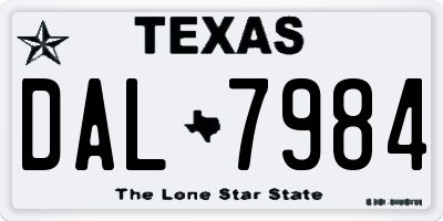 TX license plate DAL7984