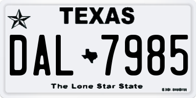 TX license plate DAL7985