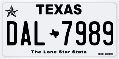TX license plate DAL7989
