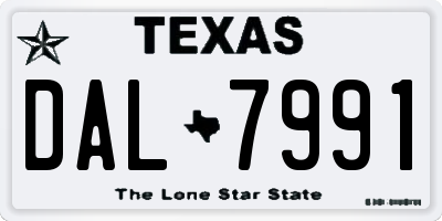 TX license plate DAL7991