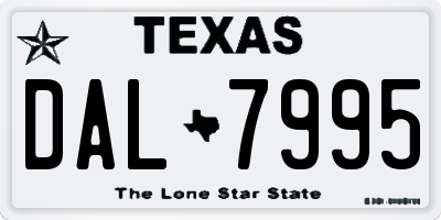 TX license plate DAL7995
