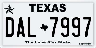TX license plate DAL7997