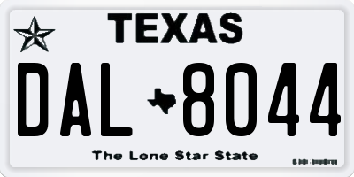 TX license plate DAL8044