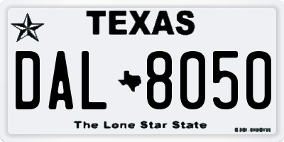 TX license plate DAL8050