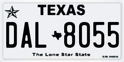 TX license plate DAL8055