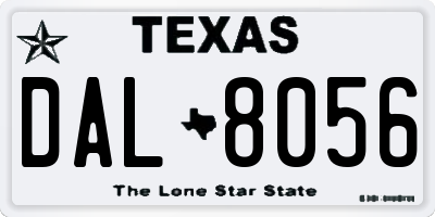 TX license plate DAL8056