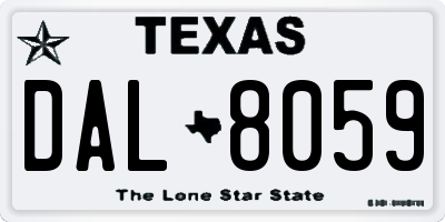 TX license plate DAL8059