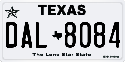 TX license plate DAL8084