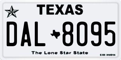 TX license plate DAL8095