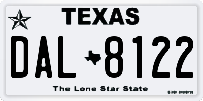 TX license plate DAL8122