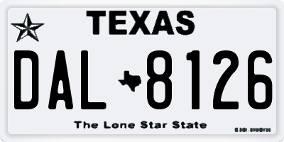 TX license plate DAL8126