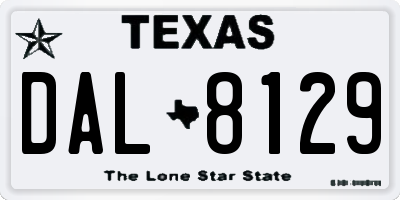 TX license plate DAL8129