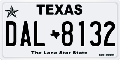 TX license plate DAL8132