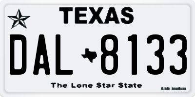 TX license plate DAL8133