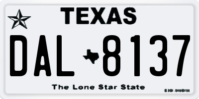 TX license plate DAL8137