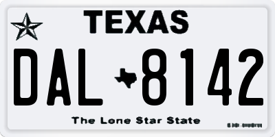 TX license plate DAL8142