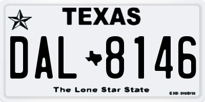 TX license plate DAL8146