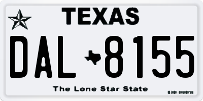 TX license plate DAL8155