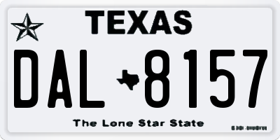 TX license plate DAL8157