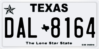 TX license plate DAL8164
