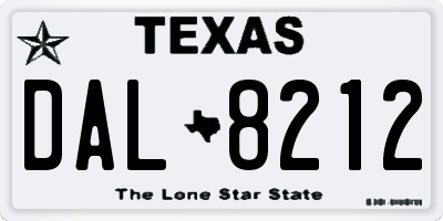 TX license plate DAL8212