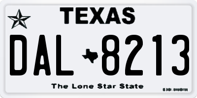 TX license plate DAL8213