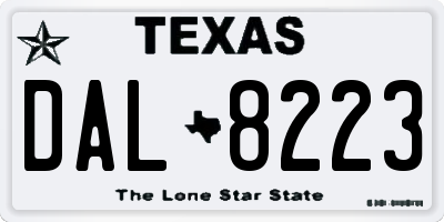 TX license plate DAL8223