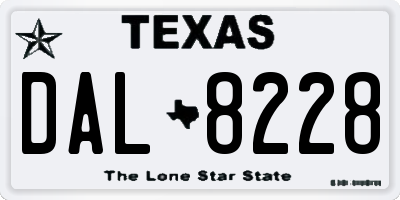 TX license plate DAL8228