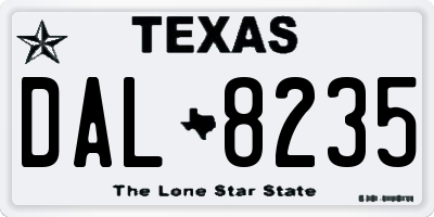 TX license plate DAL8235