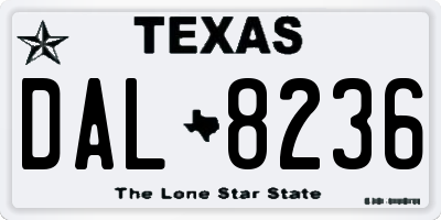 TX license plate DAL8236