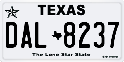 TX license plate DAL8237