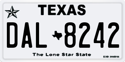 TX license plate DAL8242