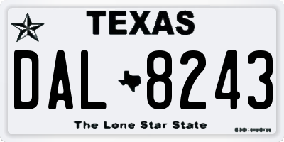 TX license plate DAL8243
