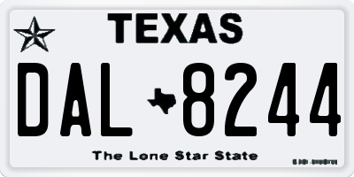 TX license plate DAL8244