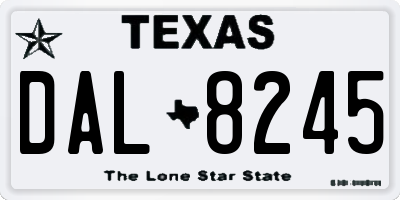 TX license plate DAL8245